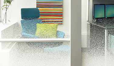 Gradient film adds textured privacy to office 